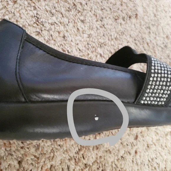 Vionic Ballet Shoes Black 7.5 Leather Mary Jane Flat Comfort Embellished Loafer - Picture 15 of 16